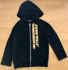 Star Wars for Kohls Youth Size 5 Black Full Zip Up Hooded Sweatshirt Hoodie EUC