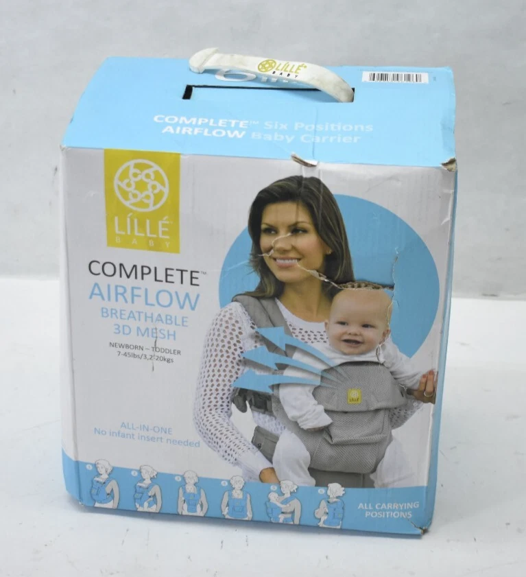 Lille Baby Carrier Complete Airflow Breathable 3D Mesh Mist Silver 7-45lbs