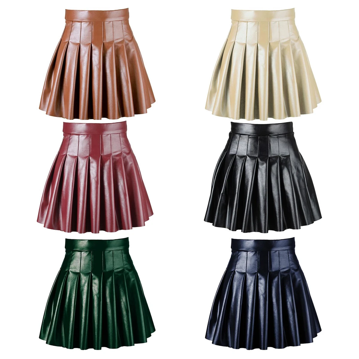 Pleated leather flare clearance skirt