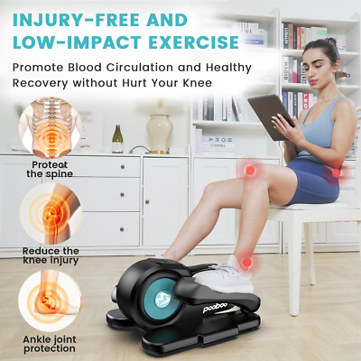 Under Desk Elliptical Machine Pedal Exerciser Seated Elliptical Machine Non-Slip