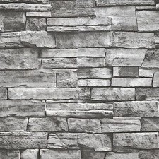 Grey Brick Peel and Stick Wallpaper Self-Adhesive Contact Paper, 18x120 Inch