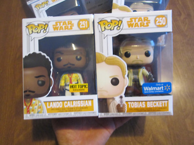 FUNKO POP STAR WARS TOBIAS BECKETT LANDO CALRISSIAN 250 & 251 HOT TOPIC WALMART
