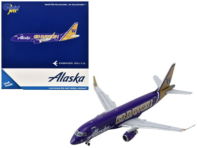 アラスカ ハスキーズ ERJ-175 1/400 Embraer ERJ-175 Alaska Huskies 1/400 Gemini Purple/Gold CARZ