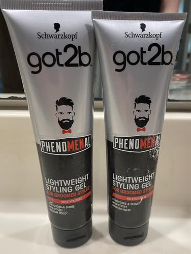 2X Got2b Phenomenal Light Hold Styling Gel Schwarzkopf Men 6 oz each NEW