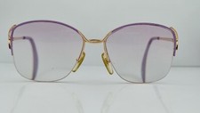 Vintage LAM'Y L242 Purple Gold Oval Half Rim Sunglasses FRAMES ONLY