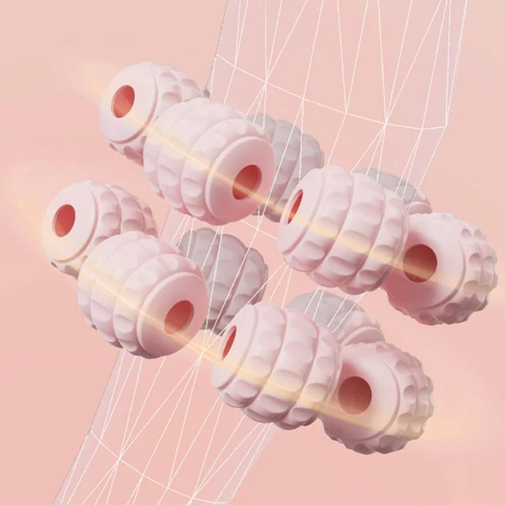 Massaggiatore Morsetto Gambe Rullo Doppia Fila 360° 15 Ruote Massaggio Muscolare Relax