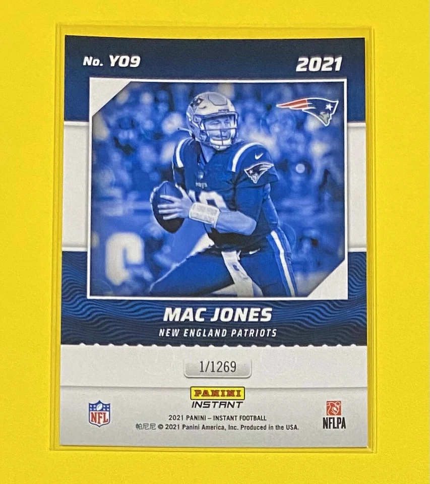2021 Panini Instant Mac Jones Rookie Card YEAR ONE 1/1269 SP Patriots #YO9 RC - Image 2 of 2