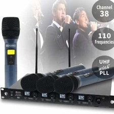 W Audio Dqm 600h Quad Radio Mic Wireless System Handheld Microphone Dj Band Uhf
