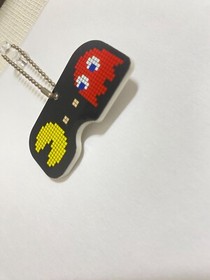 PAC-MAN Famicom Nintendo Plate Keychain Strap Japanese Vintage Rare From Japan