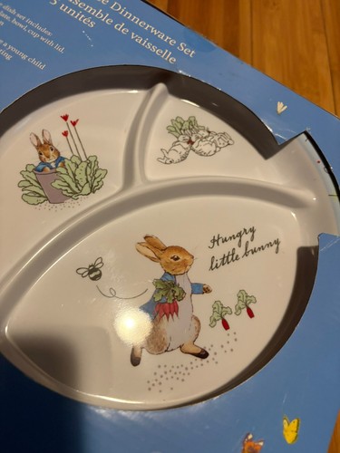 Kids Childrens Preferred Beatrix Potter Peter Rabbit 4 Piece Dinnerware Set New - Picture 4 of 10