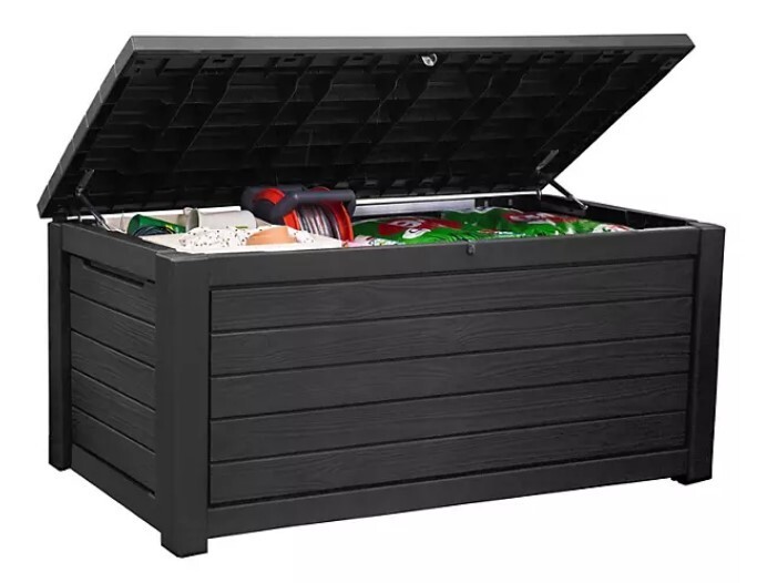 Keter 165 Gallon Outdoor Patio Storage Deck Box Bench Weatherproof