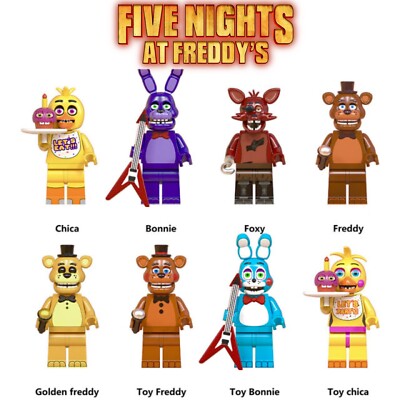Five Nights At Freddys Minifigures | Freddy Chica Bonnie Foxy Golden Freddy MORE