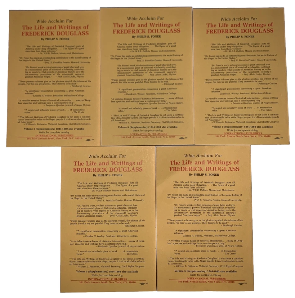 THE LIFE AND WRITINGS OF FREDERICK DOUGLASS, 5 VOL SET, Edited by PHILIP S FONER - Image 2 of 4