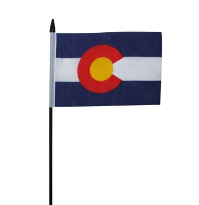 Colorado US Bundesstaat kleine Hand wehende Flagge 6'' x 4''
