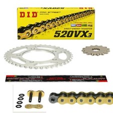 Kit catena DID 520 VX3 G&B Yamaha XV 250 Virago (3LW) 1989 X-Ring rivetto blocchetto