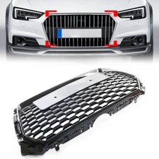 Honeycomb Black Mesh Hex Grille For Audi A4/S4 B9 RS4 Style 2017-2019