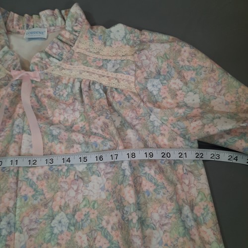 Bata de Colección Años 90 LORRAINE Mujer Mediana Maxi Pastel Floral Encaje Cottagecore Abuela - Imagen 16 de 18