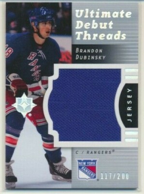2007-08 Ultimate Collection Debut Threads Jersey Brandon Dubinsky /200 Rangers