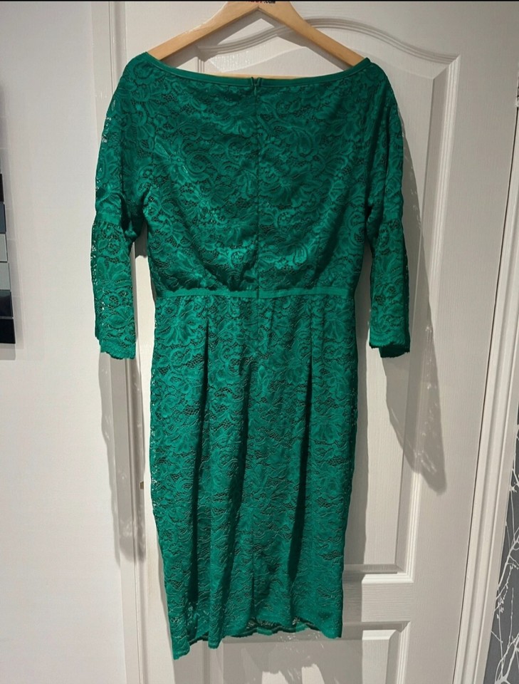 Ladies Christmas Green Lace Party Dress Size 16 Ruth Langsford Bnwot eBay