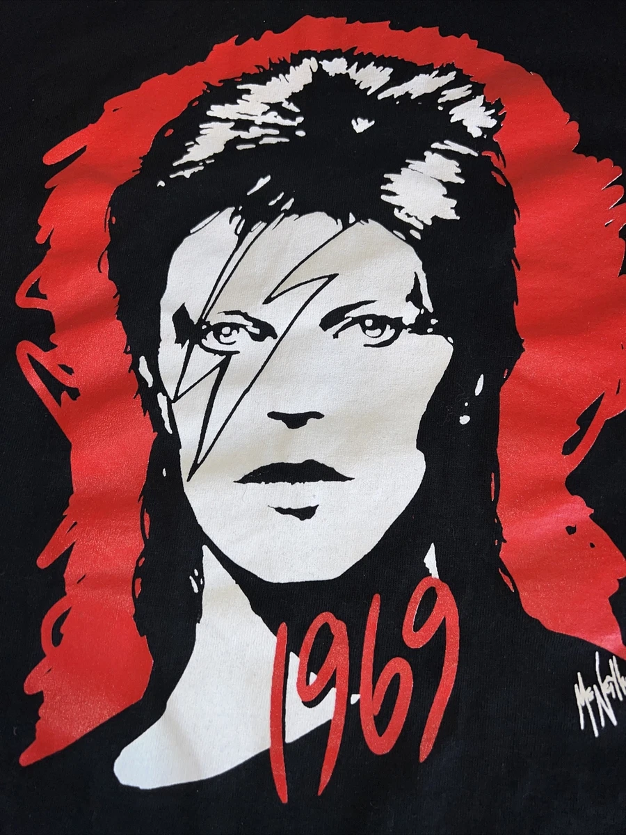 RARE NWOT Vintage 1969 David Bowie Tour Concert Shirt Medium pre Nine Inch Nails