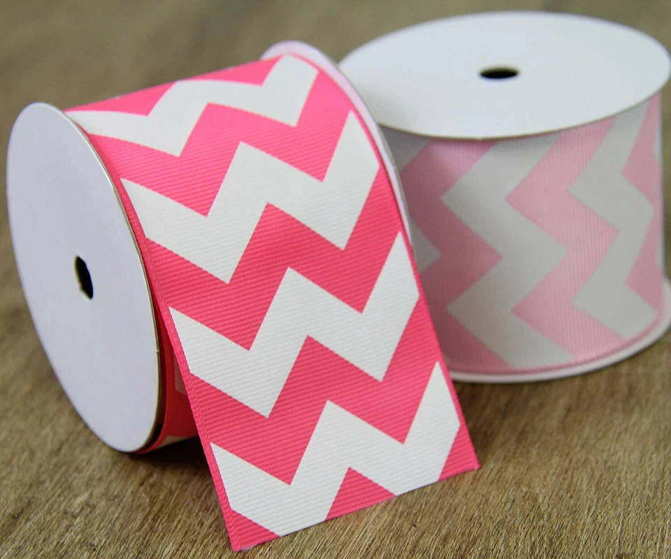 Chevron Grosgrain Ribbon 3/8",7/8",1 1/2",2 1/4" widths 5 &10 yd rolls 19 colors - Image 3 of 3