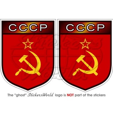 Lot De 2 Stickers URSS – Autocollants Vinyle Union Soviétique 75mm Pour Voiture