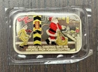 CMG Mint Slaving Santa 1 Oz .999 Silver Color Enamel Art Bar #55/60 W/ COA