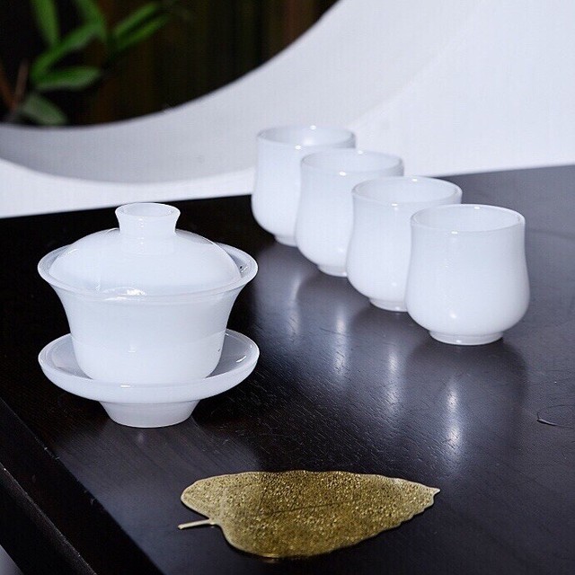 6pcs Chinese White Jade Porcelain Tea Set Tea Bowl Tea Cups eBay