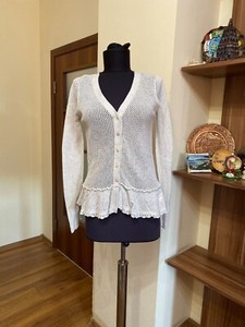 ruffle hem cardigan
