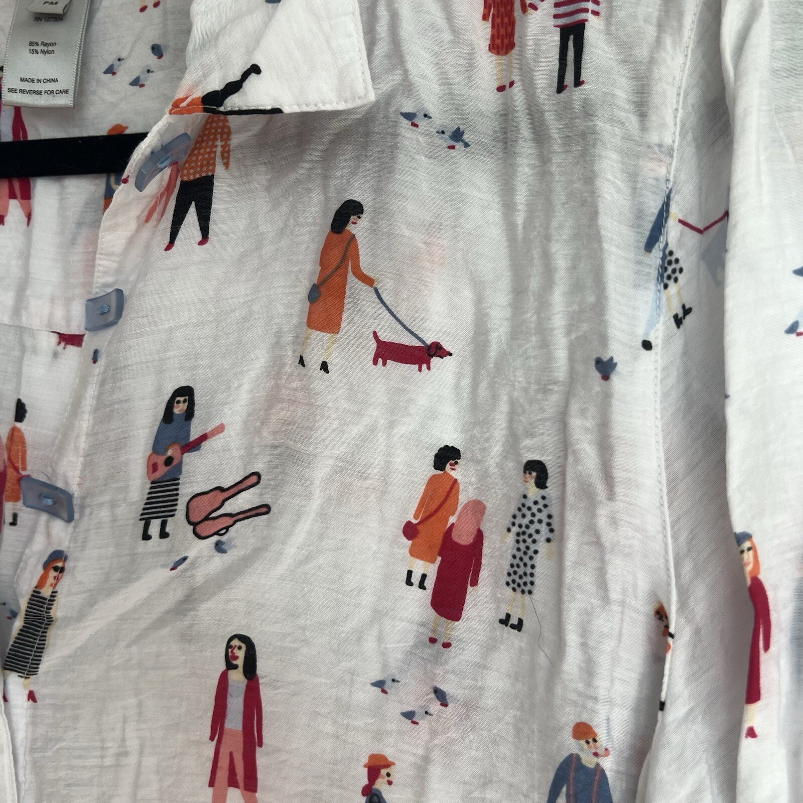 Multiples PM Unique Top With Rectangle Buttons Pe… - image 5