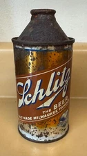 Schlitz cone top beer can