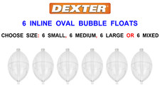 6 DEXTER OVAL IN LINE BUBBLE FLOATS SEA COARSE TROUT PIKE CARP FISHING TACKLE
