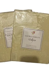 New Lot Of 2 Laura Ashley 87x16”Valance Window Gwyneth Yellow White Checks