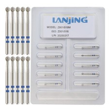 Dental Zirconia Cutting Diamond Burs High Speed FG Round Z801/018M Medium Grit