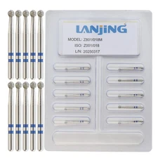 Dental Zirconia Cutting Diamond Burs High Speed FG Round Z801/018M Medium Grit