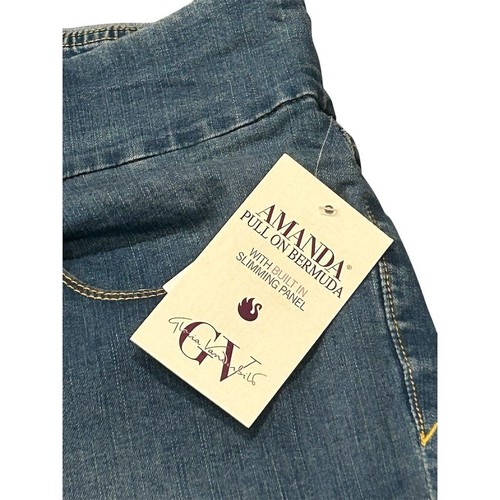Gloria Vanderbilt Denim Shorts Women's Plus Size 24W Bermuda Jean Pull-On NWT - Picture 4 of 11