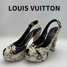 Louis Vuitton Floral Pumps SC1122 Multicolor Heeled Sandals Japan Auth 046362