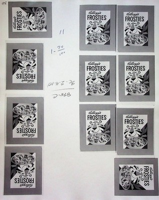 Kellogg s Frosties 1966 Original Production Box Layout Stat Frosted Flakes