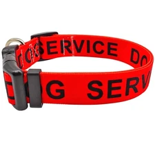 Service Dog Collar, 1” and 1.5” Wide Dog Collar Strong Nylon Medium Large Ext...