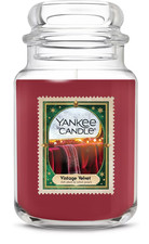 22 oz Yankee Candle glass jar with lid, Vintage Velvet, new wax formula