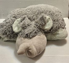 Vintage Pillow Pets Nutty Elephant Gray  Blue 18  Plush Cuddle Buddy 2010 VGC