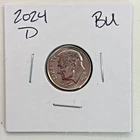 2024-D Roosevelt Dime BU (Brilliant Uncirculated) Denver Mint