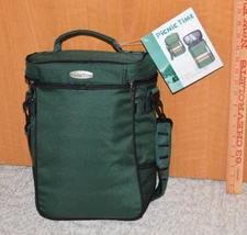 Picnic Time Duet Wine Tote Cheese Board Opener Hunter Green 623-04 NWT