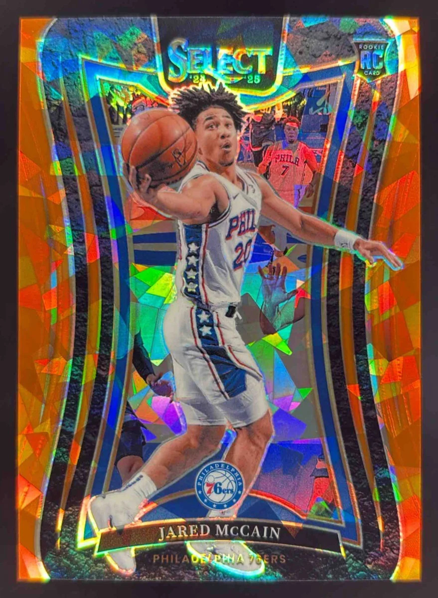 2024 Panini Select Mezzanine Orange Cracked Ice Prizm #393 Jared McCain RC /275