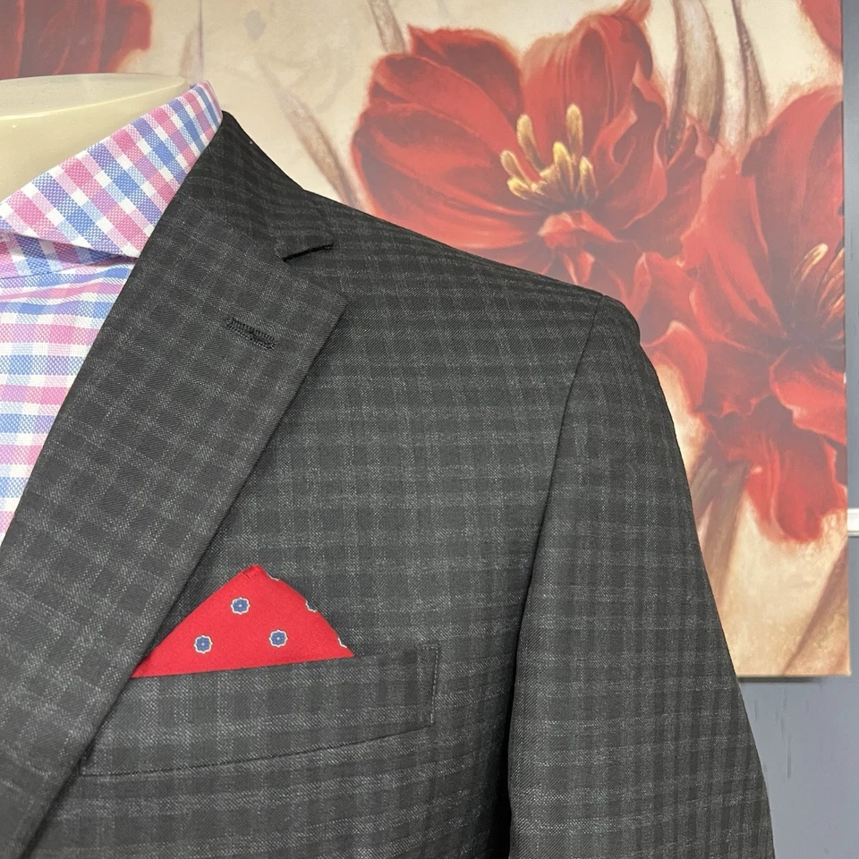 Tommy Hilfiger костюм куртка Blazer Sport пальто мужской 42S короткий полиэстер черный/серый - Изображение 4 из 4