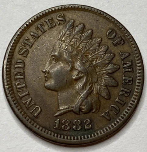 1882 - Indian Head Cent - XF/AU Details - Exact Coin Imaged #IND303