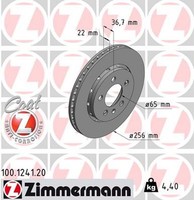 2X Zimmermann Bremsscheibe Coat Z 100.1241.20 FüR Audi VW Skoda Seat Golf A3 TT