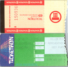 1985 DEEP PURPLE CONCERT TICKET STUB, MERRIWEATHER POST PAVILION