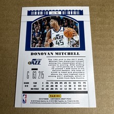 2019 Panini Contenders Draft Basketball Blue Foil - Donovan Mitchell - Utah Jazz