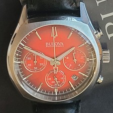 Bulova 96B238 Reloj Cronógrafo Esfera Roja Negra Accutron II Surveyor 41mm